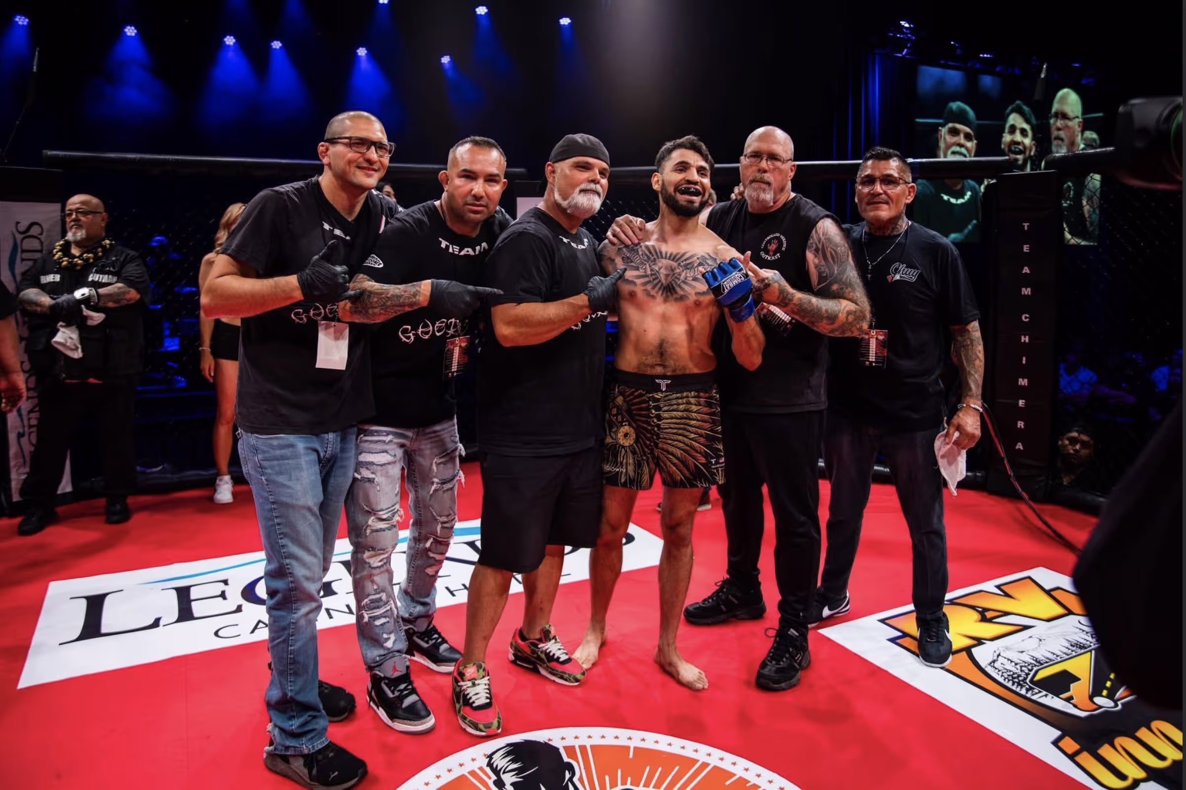 Yakima MMA fighters celebrating a victory