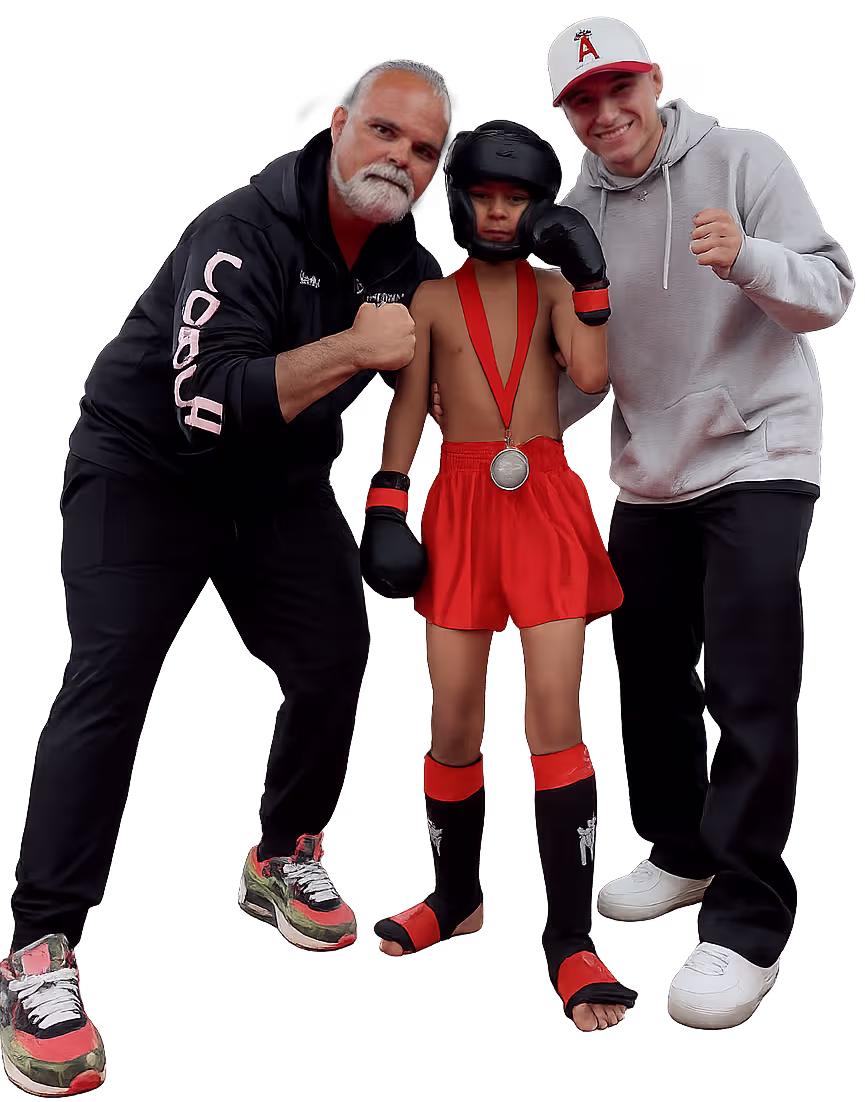 coaches with a fighter