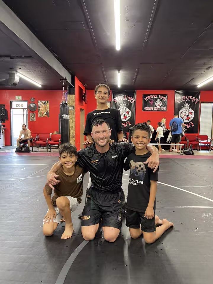 An coach with students